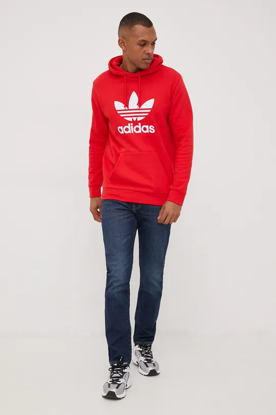 Βαμβακερή μπλούζα adidas Originals Adicolor κόκκινο