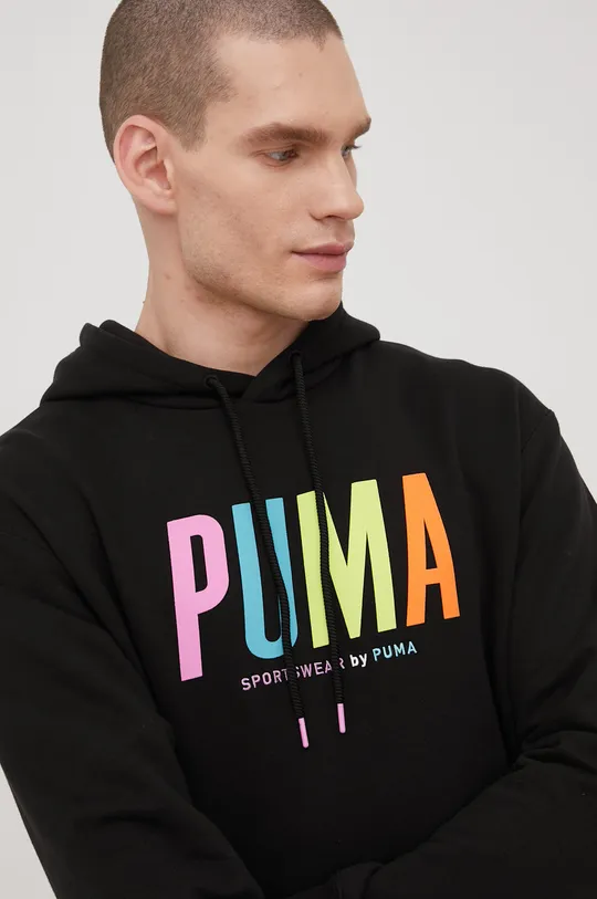 μαύρο Βαμβακερή μπλούζα Puma