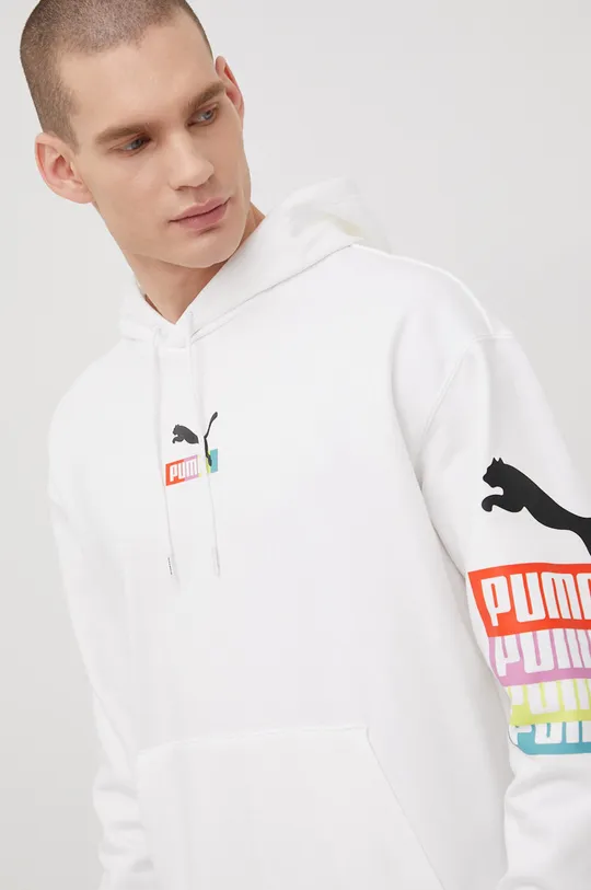 λευκό Βαμβακερή μπλούζα Puma Ανδρικά