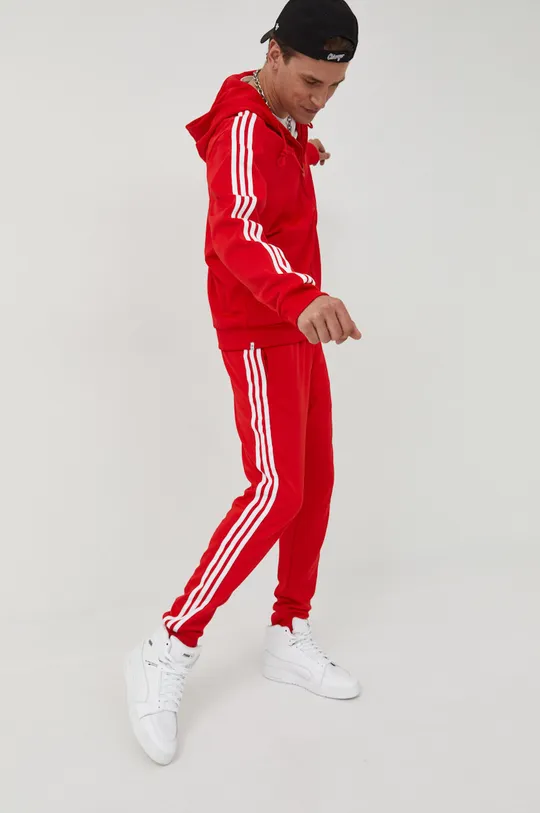 Pulover s kapuco adidas Originals Adicolor rdeča