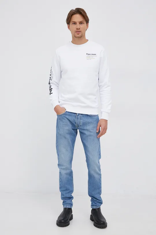 Βαμβακερή μπλούζα Pepe Jeans DUNCAN λευκό