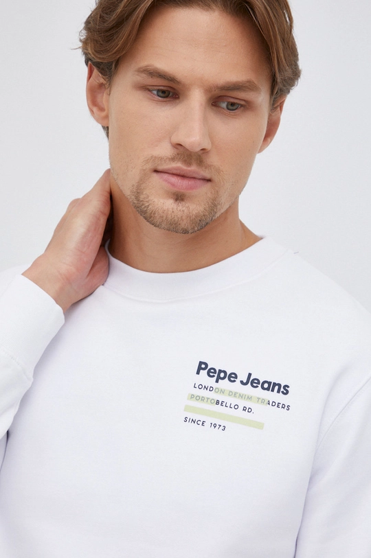 biały Pepe Jeans Bluza bawełniana Duncan