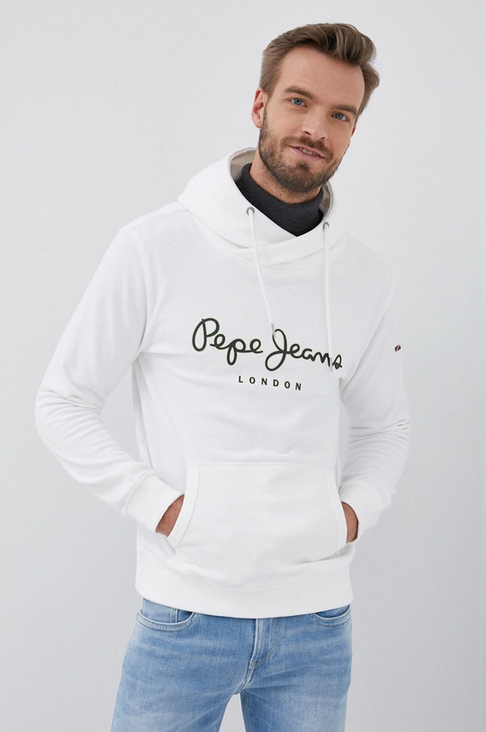 biały Pepe Jeans Bluza bawełniana George Męski