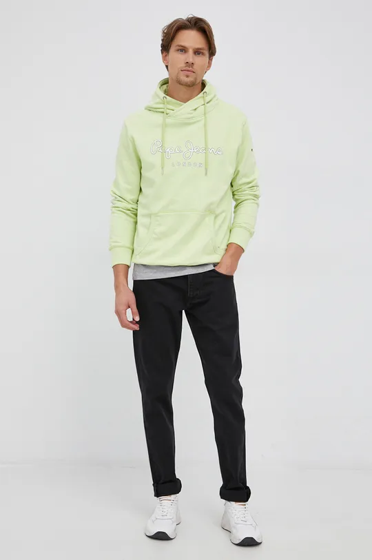 Βαμβακερή μπλούζα Pepe Jeans GEORGE HOODY πράσινο