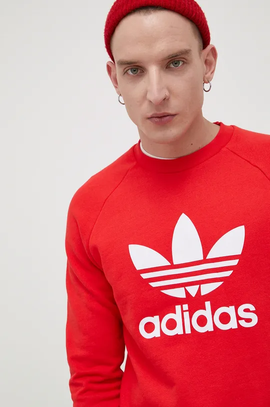 κόκκινο adidas Originals Βαμβακερή μπλούζα