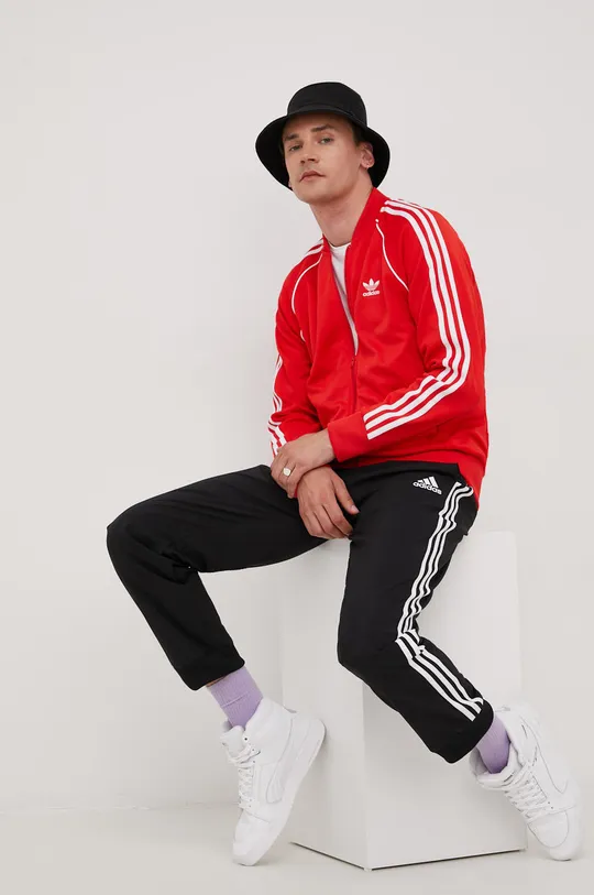 Mikina adidas Originals Adicolor Classics Primeblue SST Track Jacket nášivka červená HF2124