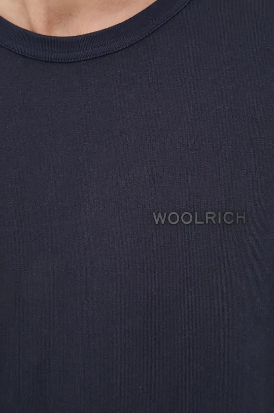 σκούρο μπλε Βαμβακερή μπλούζα Woolrich