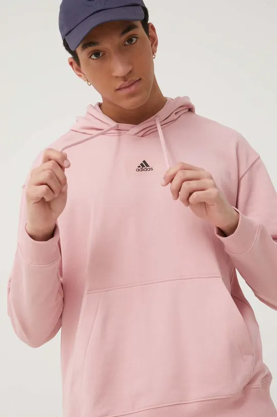 ροζ Βαμβακερή μπλούζα adidas Ανδρικά