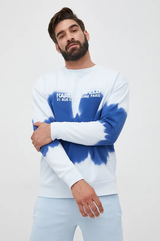 μπλε Βαμβακερή μπλούζα Karl Lagerfeld Ανδρικά