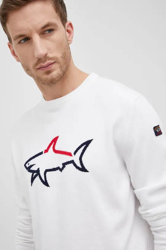 biały Paul&Shark Sweter bawełniany