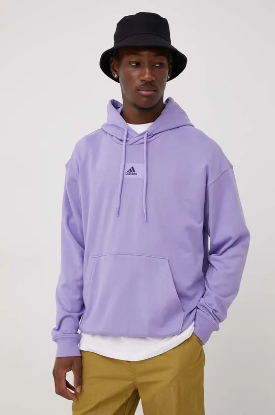 фиолетовой Хлопковая кофта adidas Мужской