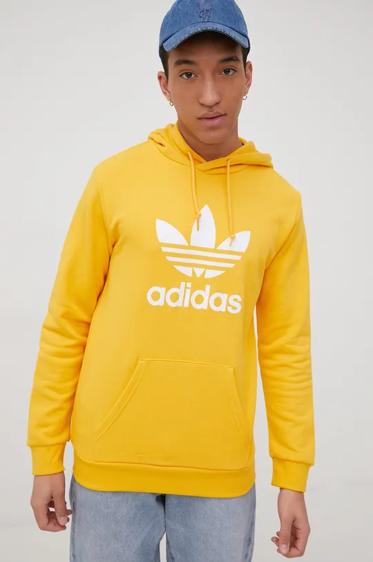 żółty adidas Originals bluza bawełniana Adicolor HE9499