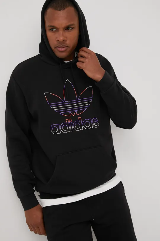 czarny adidas Originals bluza bawełniana HC7155 Męski