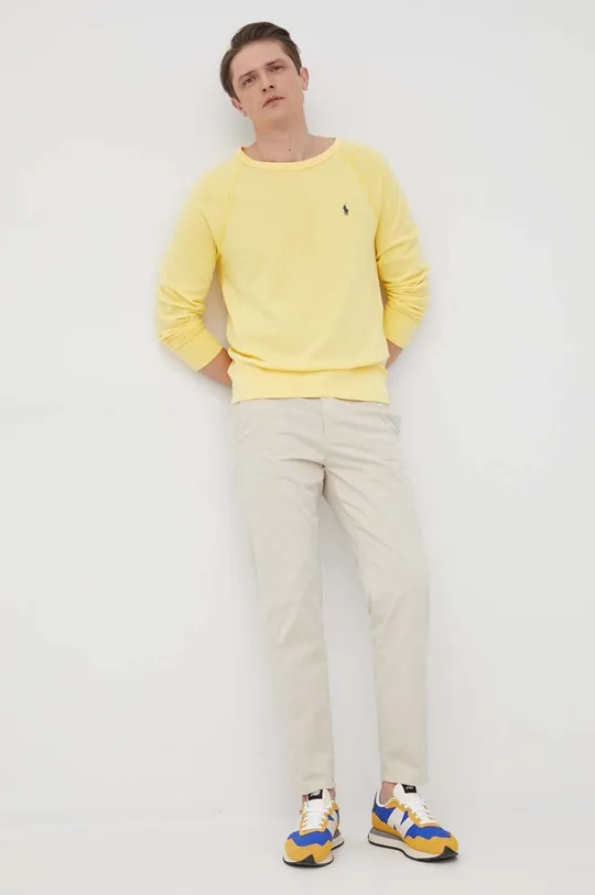 κίτρινο Βαμβακερή μπλούζα Polo Ralph Lauren Ανδρικά