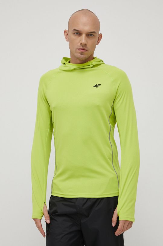 4F bluza do biegania żółto - zielony