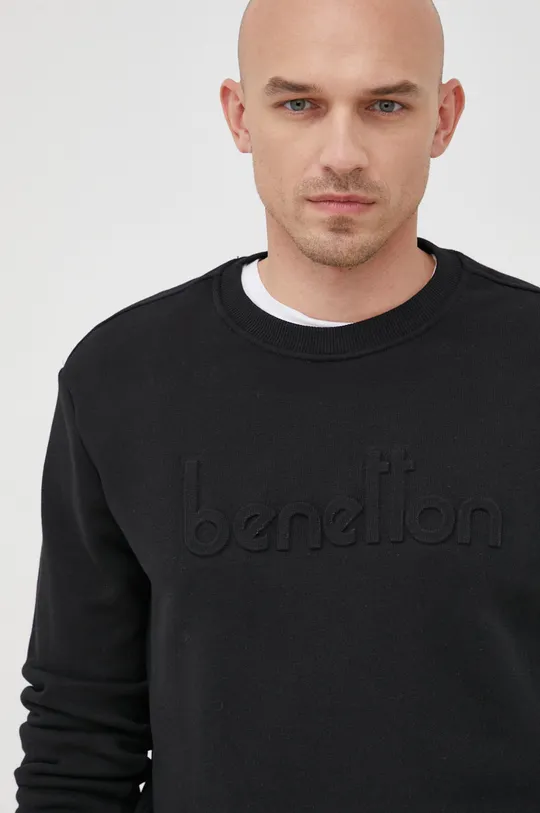 čierna Bavlnená mikina United Colors of Benetton