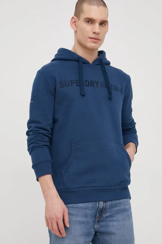 mornarsko modra Superdry bombažni pulover
