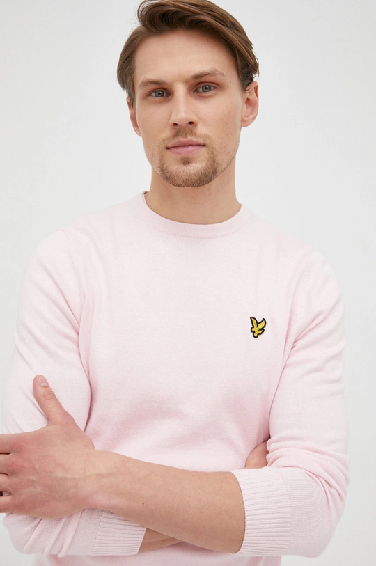 różowy Lyle & Scott sweter z domieszką wełny Męski