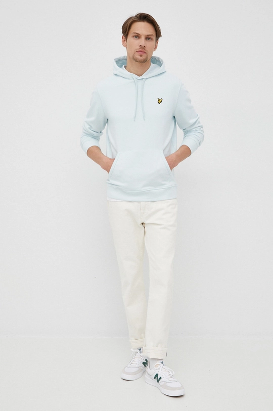 Βαμβακερή μπλούζα Lyle & Scott τιρκουάζ