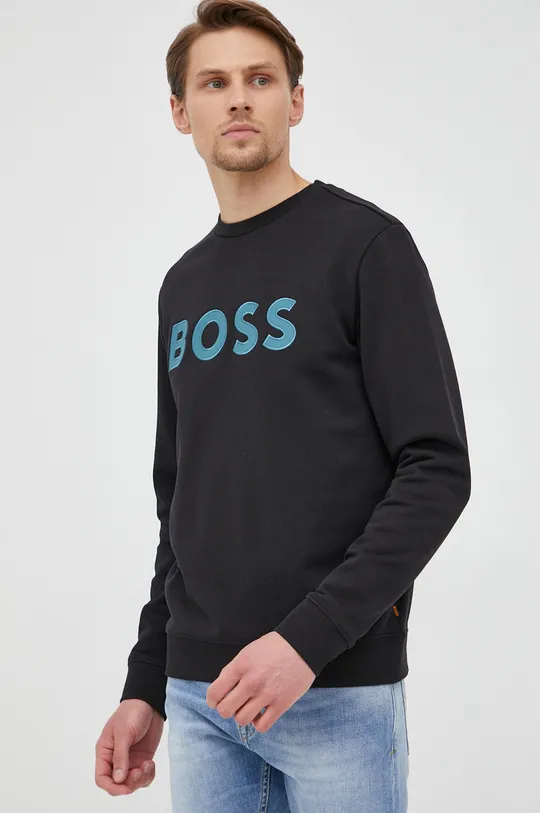 μαύρο Βαμβακερή μπλούζα BOSS Boss Casual