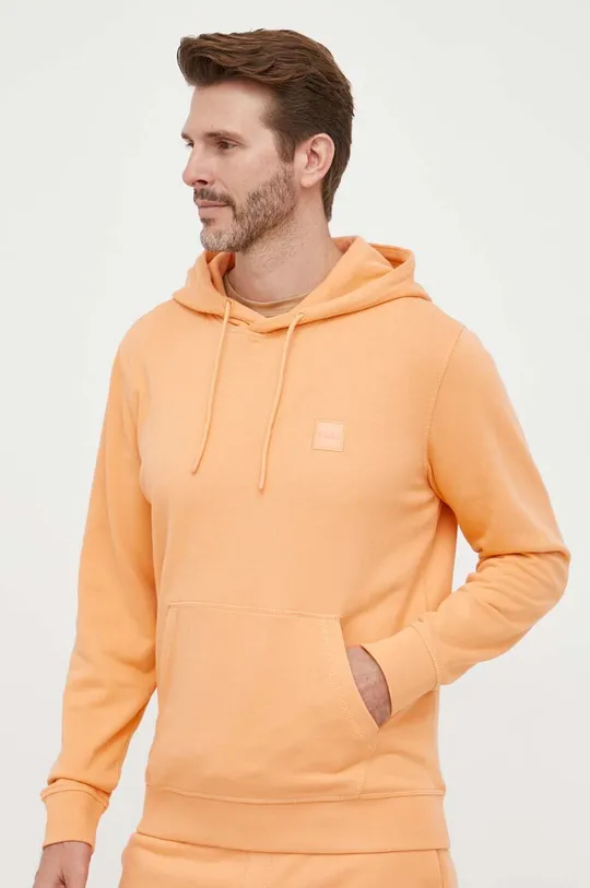 oranžna Bombažen pulover BOSS BOSS CASUAL Moški