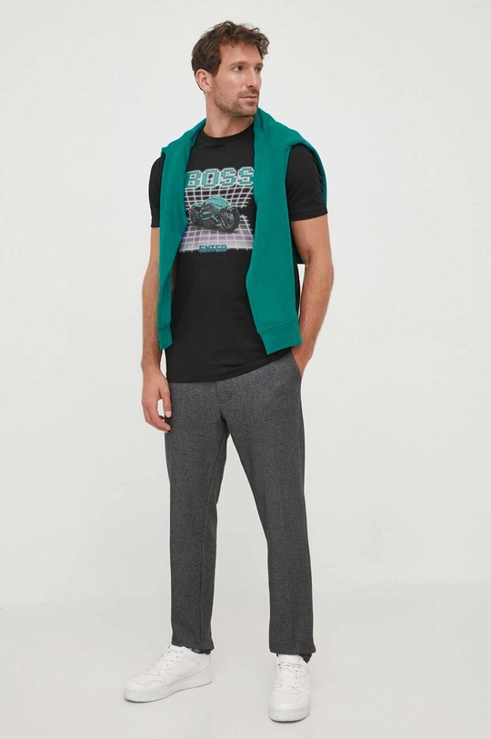 BOSS felpa in cotone BOSS CASUAL verde