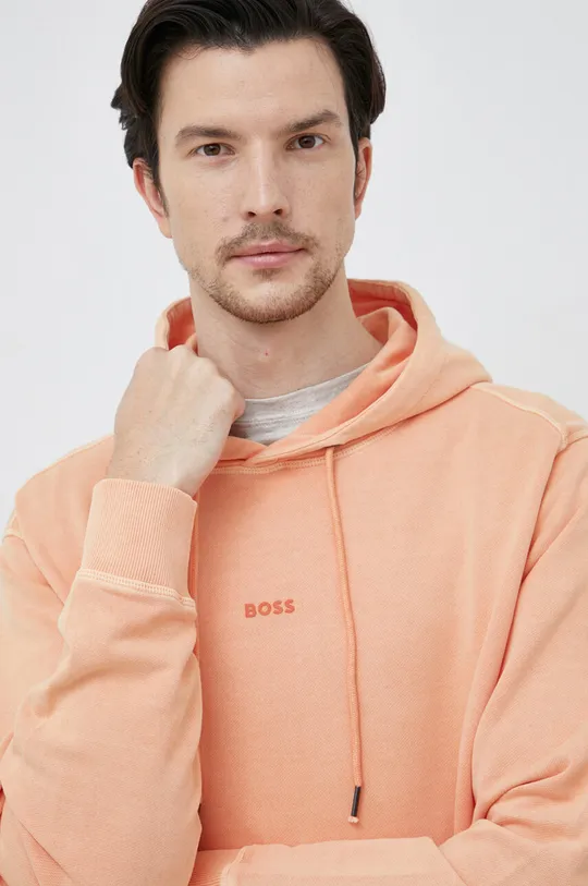 πορτοκαλί Βαμβακερή μπλούζα BOSS Boss Casual Ανδρικά