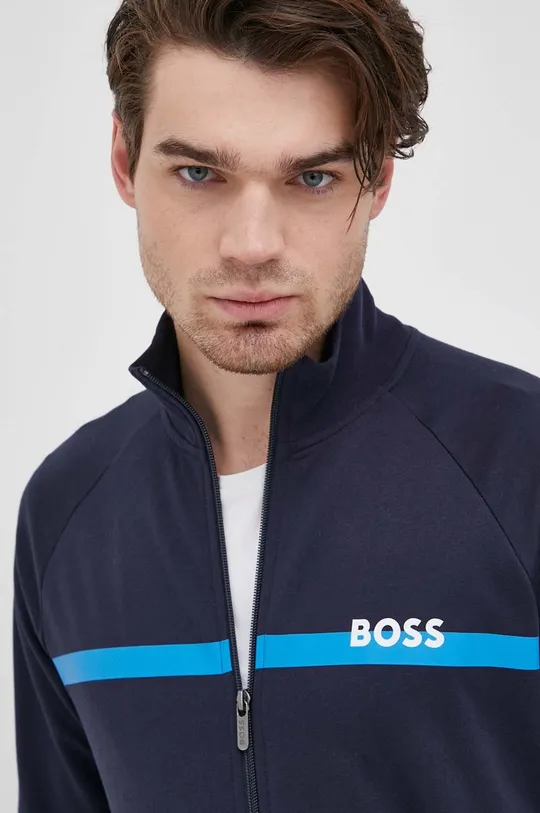 σκούρο μπλε Βαμβακερή μπλούζα Boss