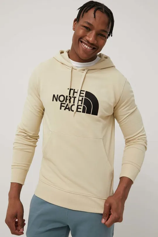 Βαμβακερή μπλούζα The North Face μπεζ