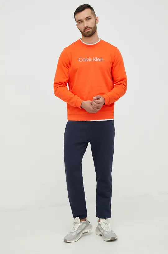 Μπλούζα Calvin Klein Performance πορτοκαλί