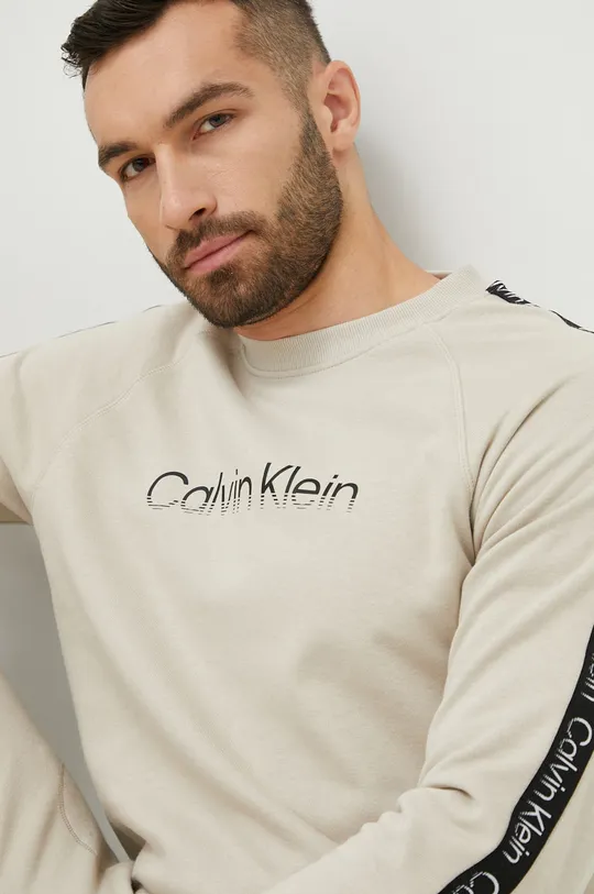 béžová Tepláková mikina Calvin Klein Performance Active Icon
