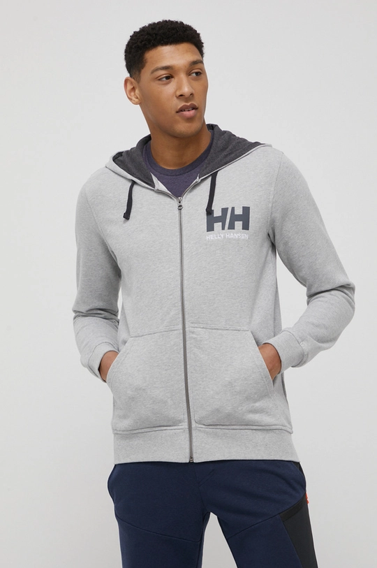 γκρί Βαμβακερή μπλούζα Helly Hansen Ανδρικά