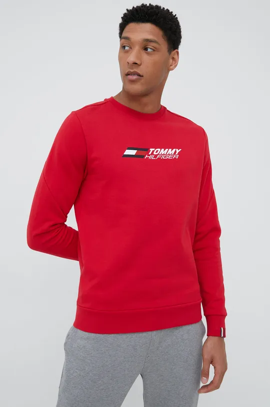κόκκινο Βαμβακερή μπλούζα Tommy Hilfiger Ανδρικά