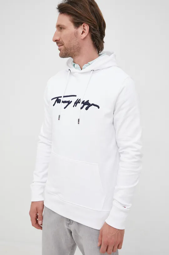 λευκό Βαμβακερή μπλούζα Tommy Hilfiger Ανδρικά