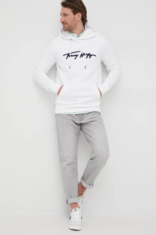 Βαμβακερή μπλούζα Tommy Hilfiger λευκό