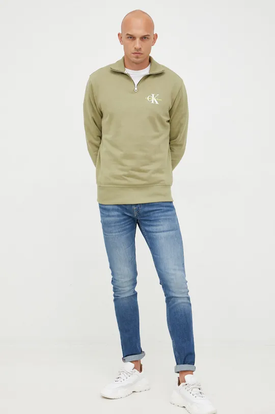Calvin Klein Jeans bluza bawełniana J30J320026.PPYY zielony