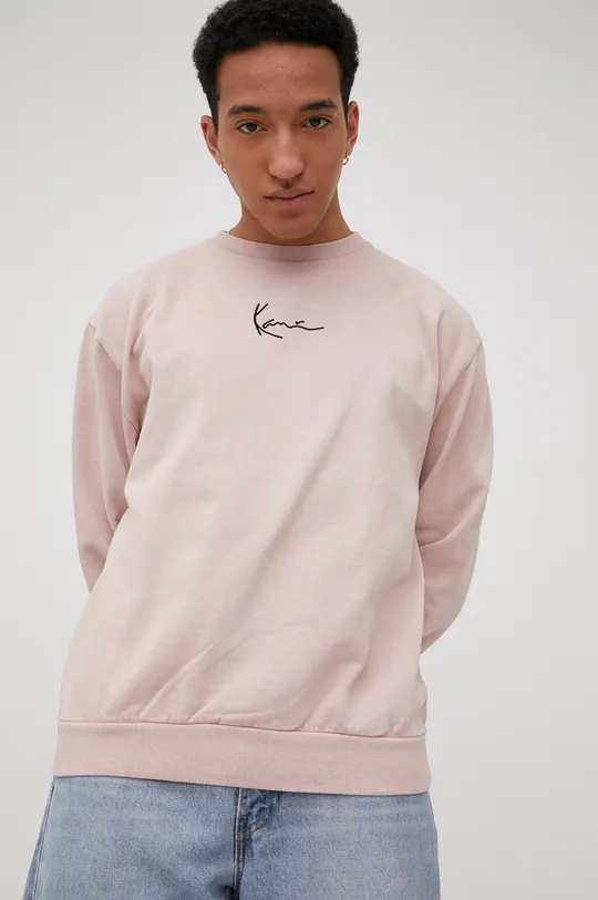 ροζ Βαμβακερή μπλούζα Karl Kani Unisex