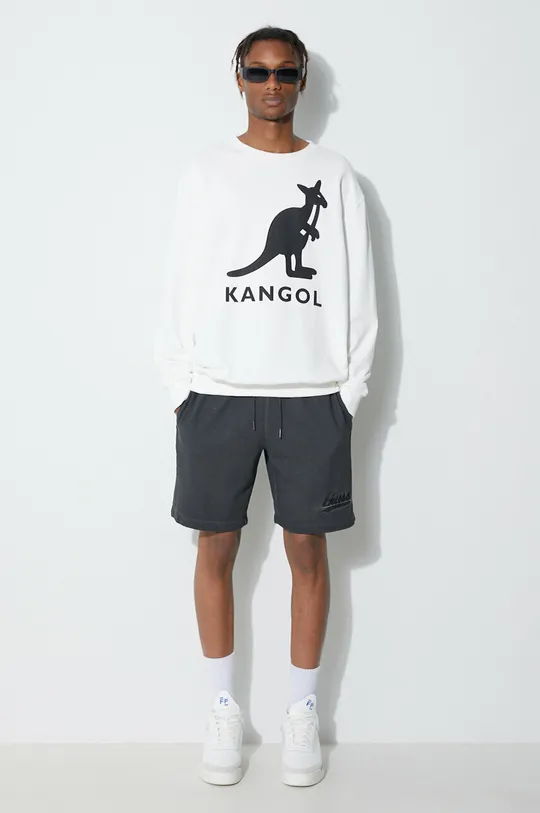 Bombažen pulover Kangol bela