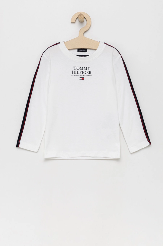 biały Tommy Hilfiger Longsleeve bawełniany dziecięcy Chłopięcy