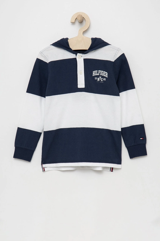 granatowy Tommy Hilfiger longsleeve bawełniany dziecięcy Chłopięcy