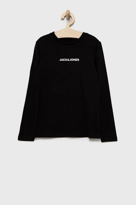 čierna Detská bavlnená košeľa s dlhým rukávom Jack & Jones Chlapčenský