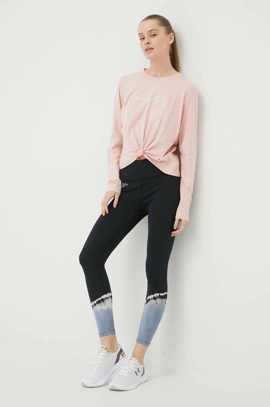 Dkny top a maniche lunghe in cotone rosa