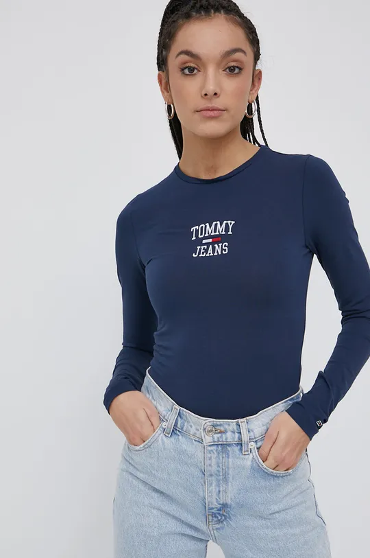 tmavomodrá Tričko s dlhým rukávom Tommy Jeans Dámsky