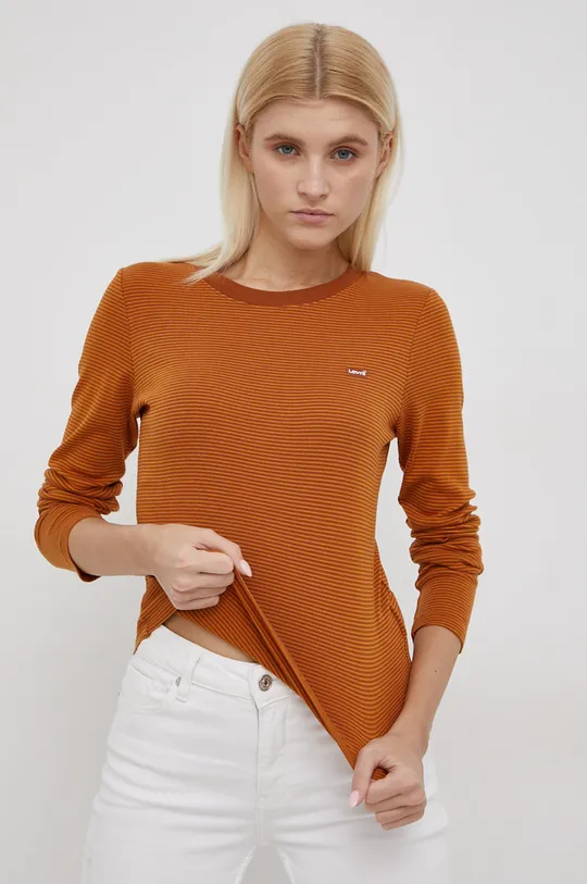 πορτοκαλί Βαμβακερό πουκάμισο με μακριά μανίκια Levi's Γυναικεία
