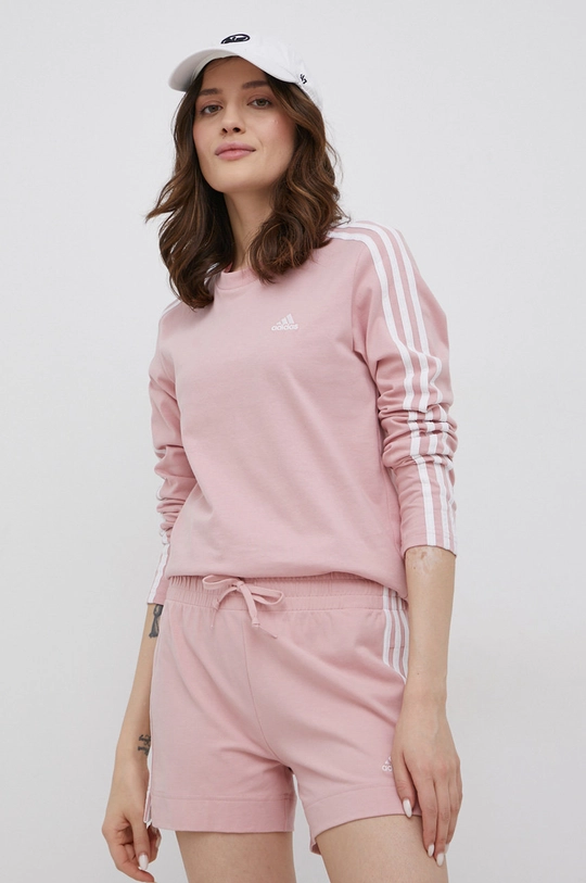 różowy adidas Longsleeve bawełniany HC9120