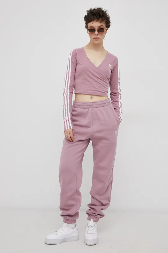 Лонгслів adidas Originals HE4957 рожевий