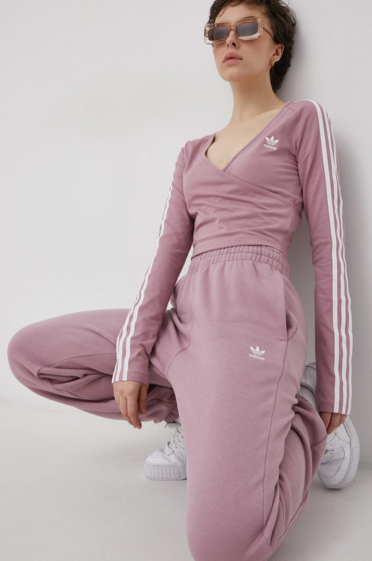 rózsaszín adidas Originals hosszú ujjú HE4957