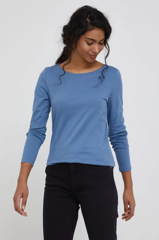 μπλε Marc O'Polo - Βαμβακερό πουκάμισο με μακριά μανίκια Γυναικεία