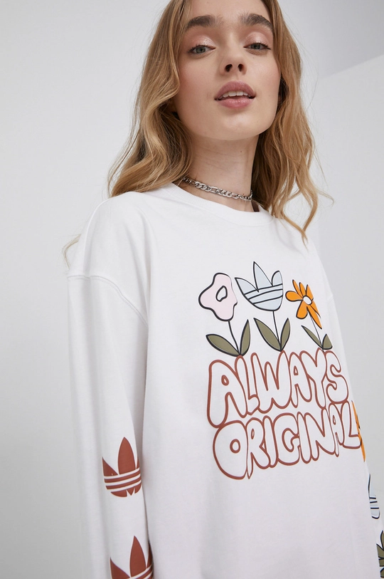 biały adidas Originals longsleeve bawełniany Always Original HF2013