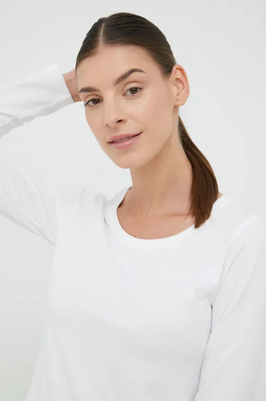 λευκό Βαμβακερή μπλούζα με μακριά μανίκια Outhorn